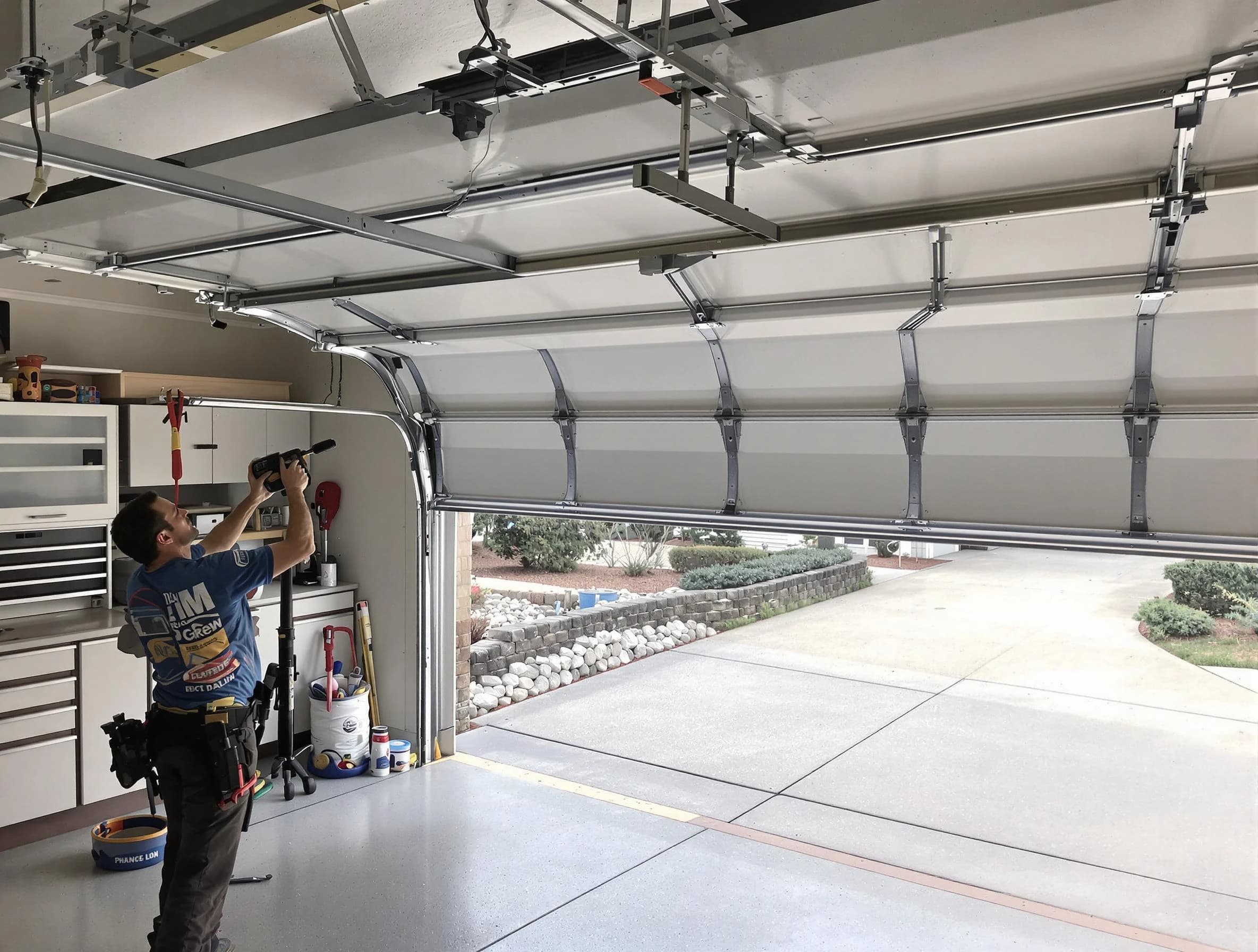 Garage door track repair service by Ettrick Garage Door Repair in Ettrick