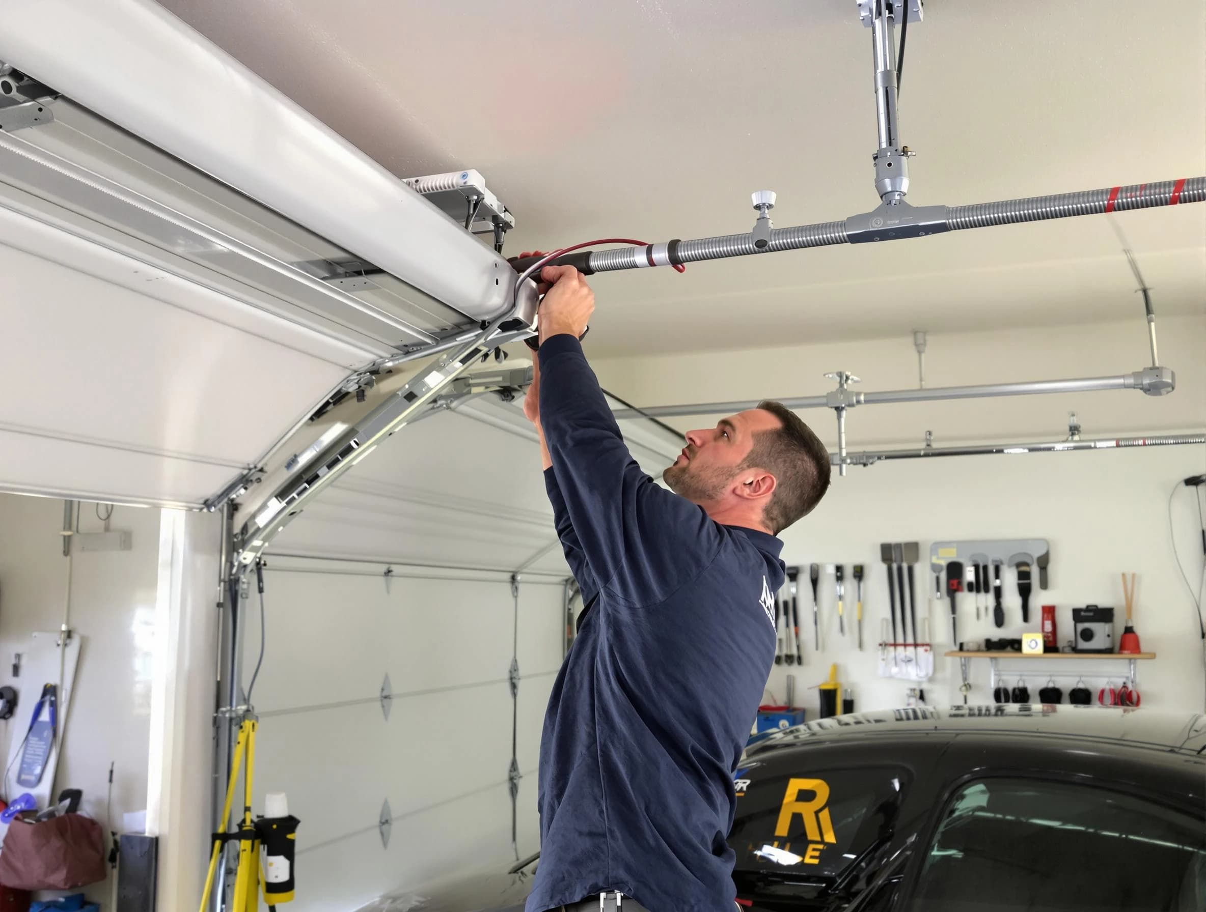 Ettrick Garage Door Repair technician performing garage door cable repair in Ettrick