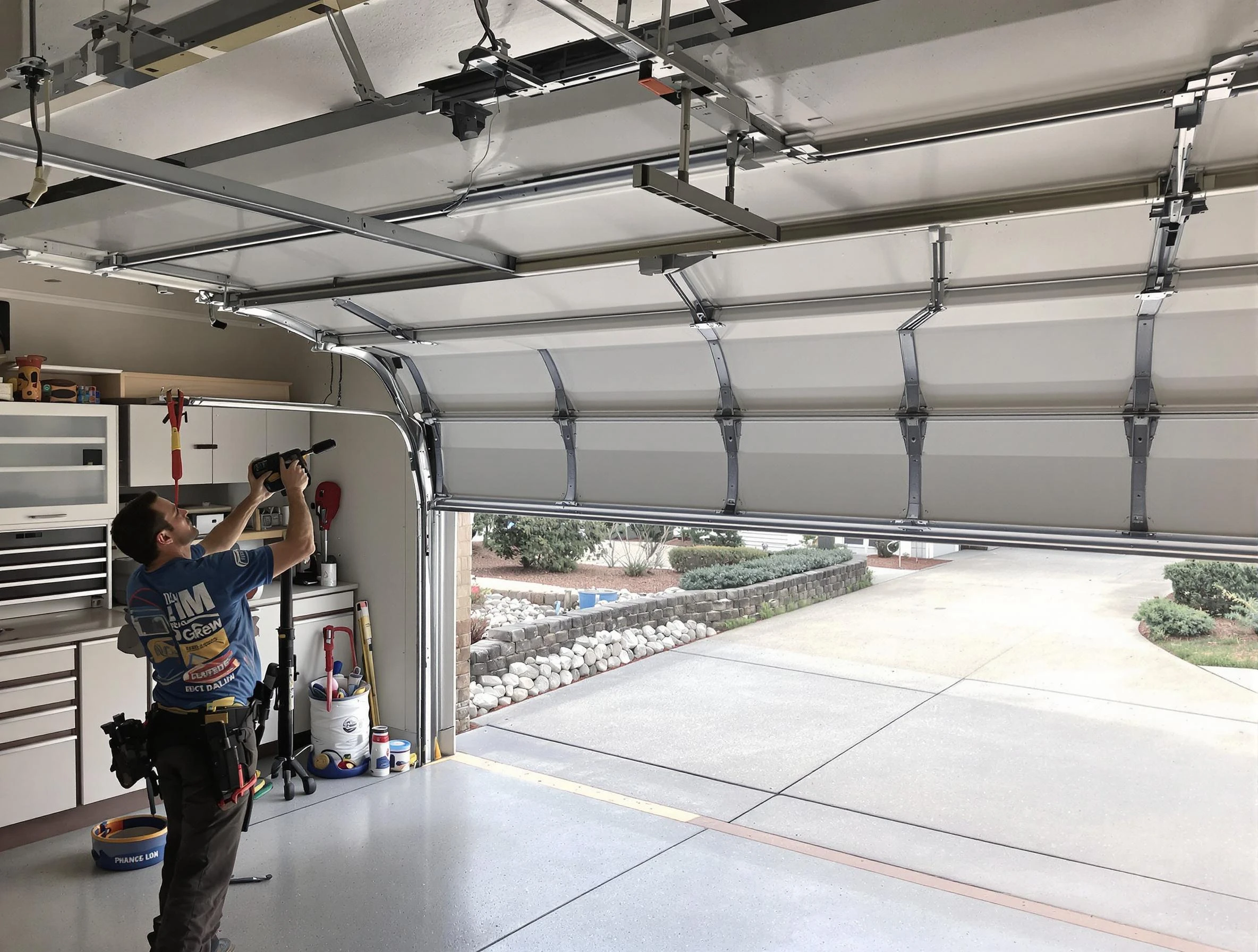 Garage door track repair service by Ettrick Garage Door Repair in Ettrick
